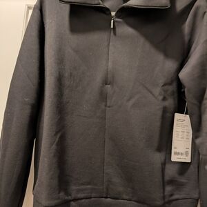 Athleta Black Half-Zip Sweater